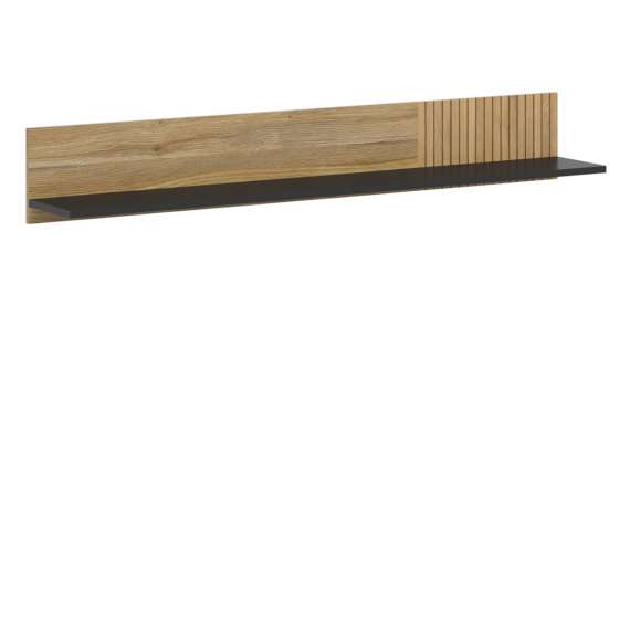 Vegghylle Luen 155x23 cm - eik - svart matt