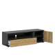 Tv-benk LUEN - 155x47 cm - eik - svart matt - 1 dør - 1 skuff