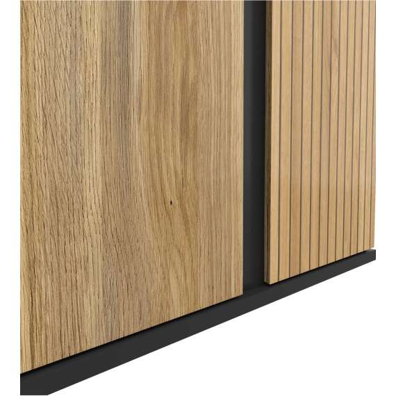 Garderobeskap LUEN - 95x196 cm - eik - svart matt - 2 dører