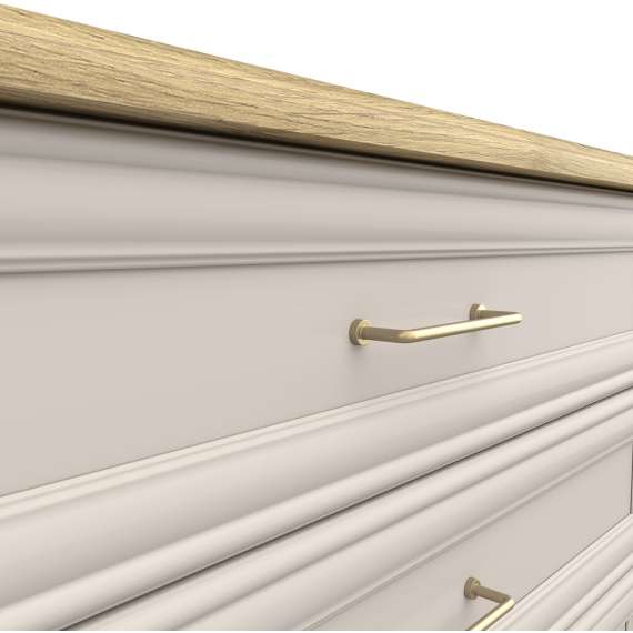 Skjenk Anga 94x90 cm - 4 skuffer - cashmere - eik mauvella