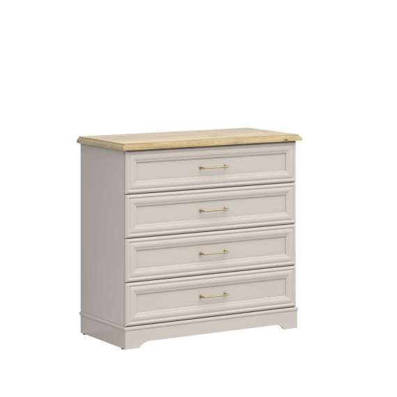 Skjenk Anga 94x90 cm - 4 skuffer - cashmere - eik mauvella