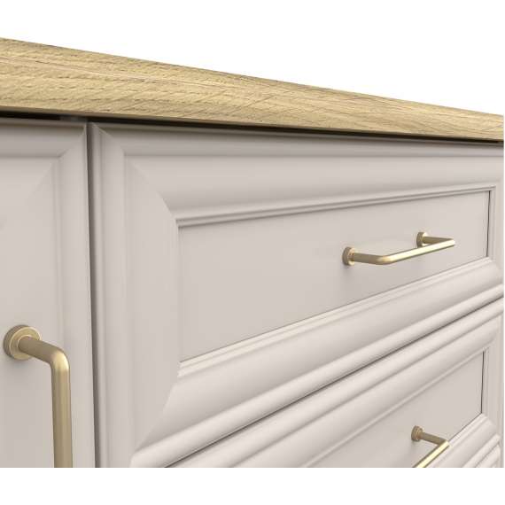 Skjenk Anga 154x90 cm - 4 skuffer - 2 dører - cashmere - eik mauvella