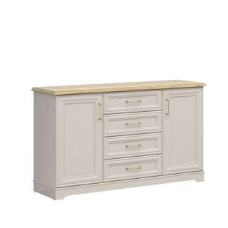 Skjenk Anga 154x90 cm - 4 skuffer - 2 dører - cashmere - eik mauvella