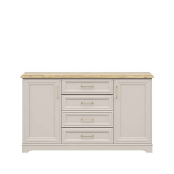 Skjenk Anga 154x90 cm - 4 skuffer - 2 dører - cashmere - eik mauvella