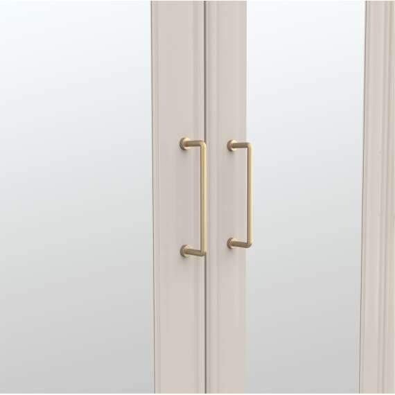 Garderobeskap Anga 210x216 cm - 4 dører - speil - cashmere