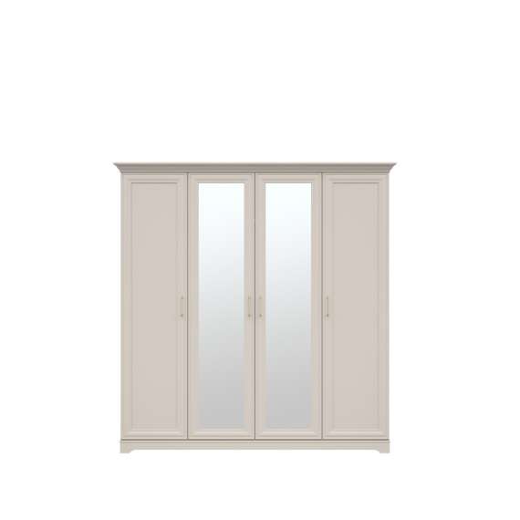 Garderobeskap Anga 210x216 cm - 4 dører - speil - cashmere