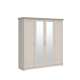 Garderobeskap Anga 210x216 cm - 4 dører - speil - cashmere