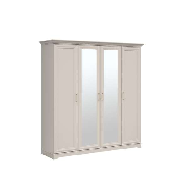 Garderobeskap Anga 210x216 cm - 4 dører - speil - cashmere