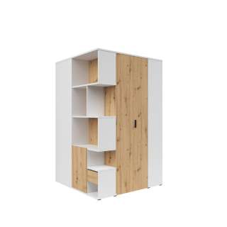 Hjørnegarderobe Homeland 135x136 cm - eik artisan - hvit matt