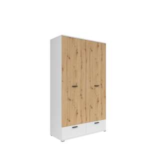 Garderobeskap Homeland 119x216 cm - eik artisan - hvit matt