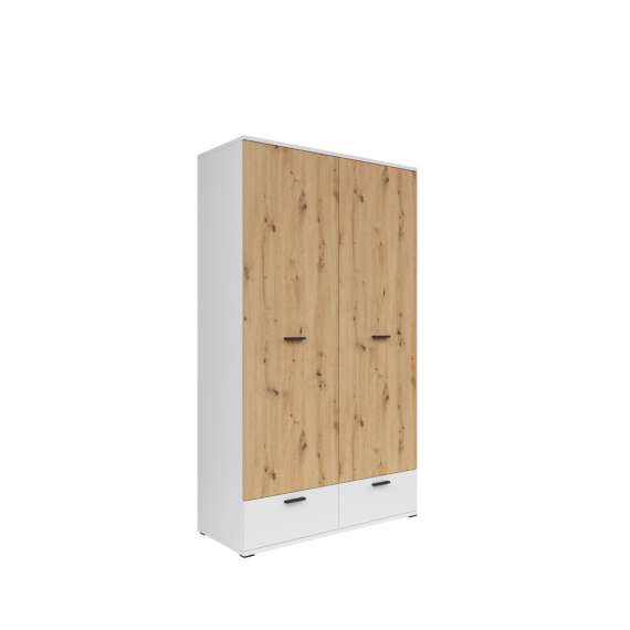 Garderobeskap Homeland 119x216 cm - eik artisan - hvit matt