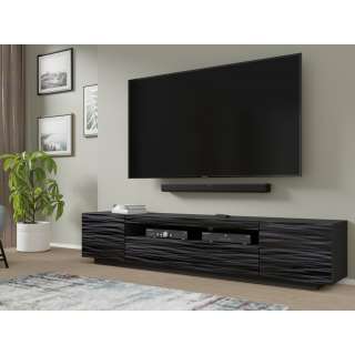 Tv-benk AURA 200 cm - svart sahara - 3 dører