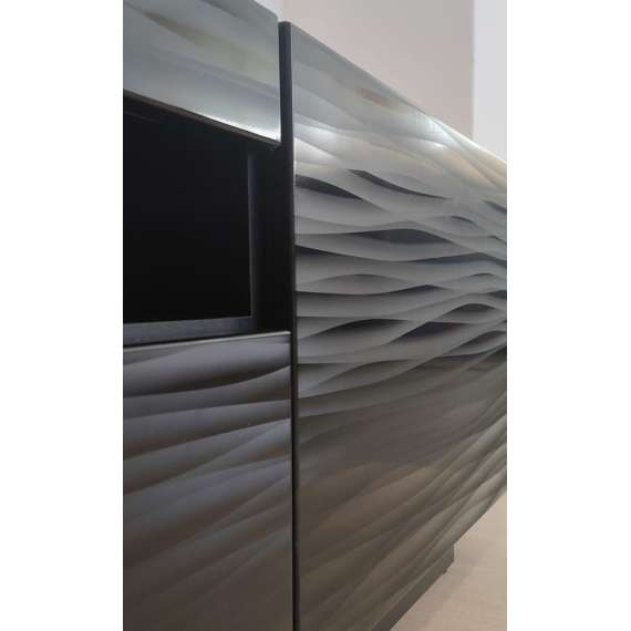 Tv-benk AURA 200 cm - svart sahara - 3 dører