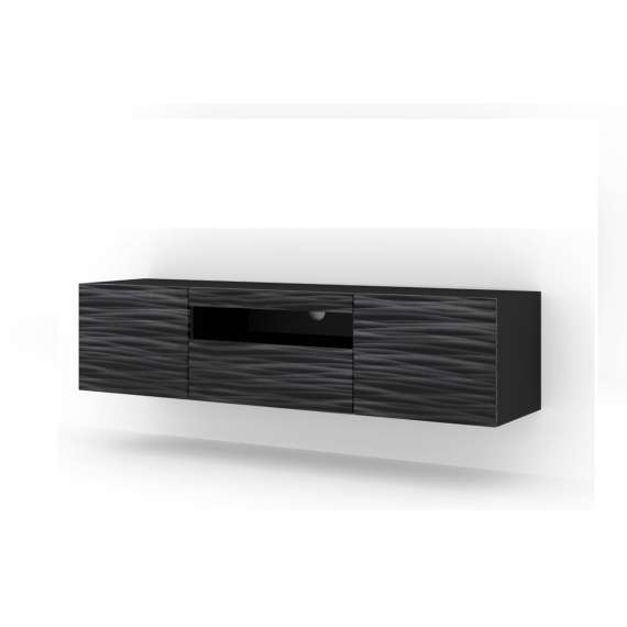 Tv-benk AURA 150 cm - svart sahara - 3 dører