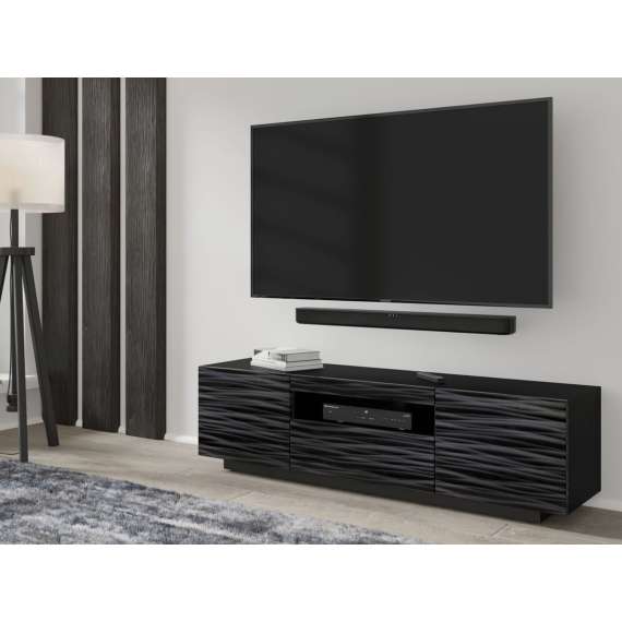 Tv-benk AURA 150 cm - svart sahara - 3 dører