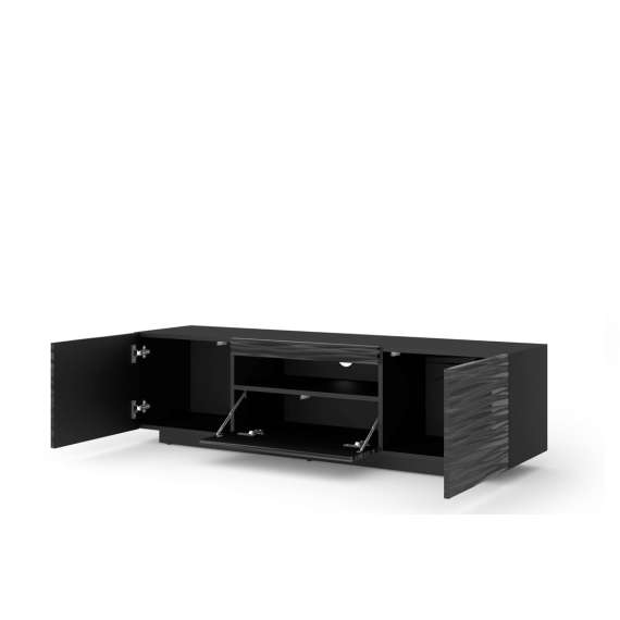 Tv-benk AURA 150 cm - svart sahara - 3 dører