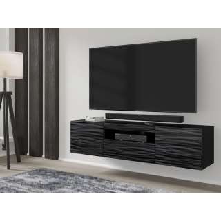 Tv-benk AURA 150 cm - svart sahara - 3 dører