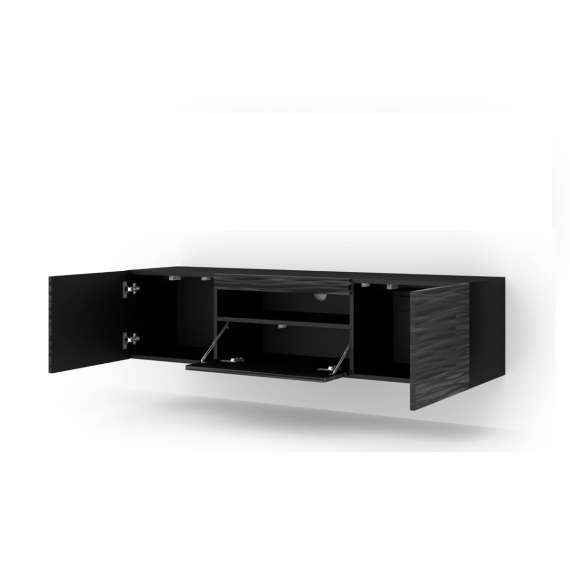 Tv-benk AURA 150 cm - svart sahara - 3 dører