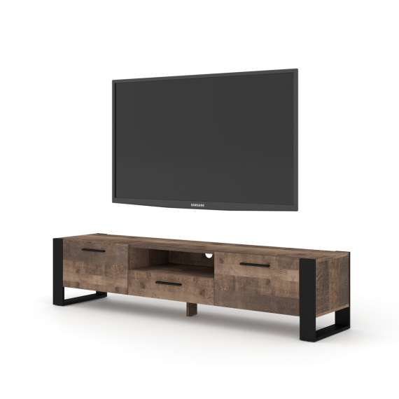 Tv-benk NUKA  200 cm - eik grange - 2 dører