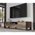 Tv-benk NUKA  200 cm - eik grange - 2 dører