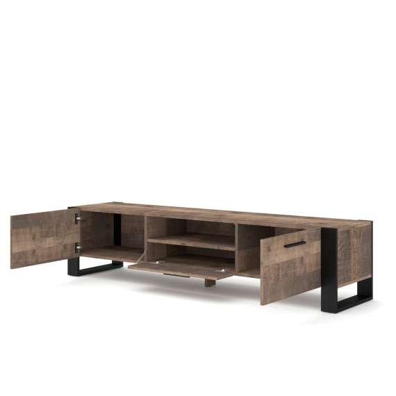 Tv-benk NUKA  200 cm - eik grange - 2 dører