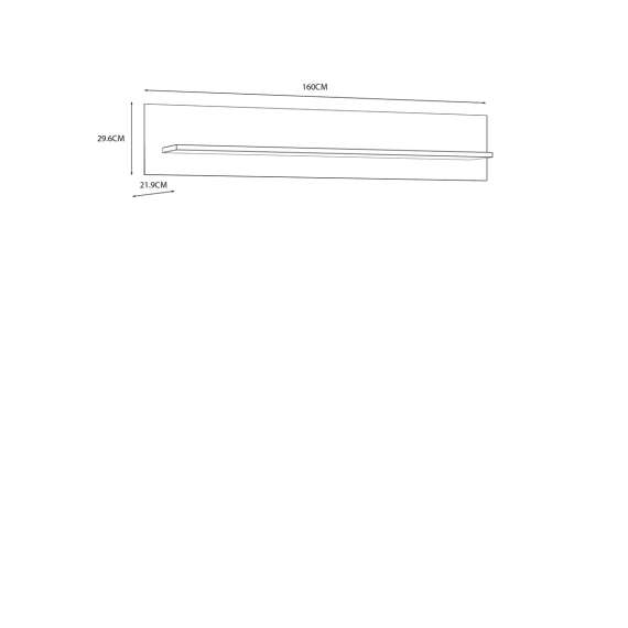 Vegghylle Chisbury 160x29 cm - lerk sibu - eik riviera