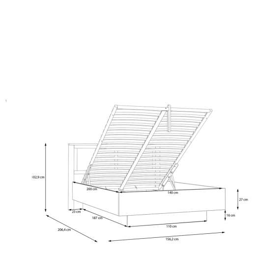Seng Chisbury 140x200 - med oppbevaringsplass