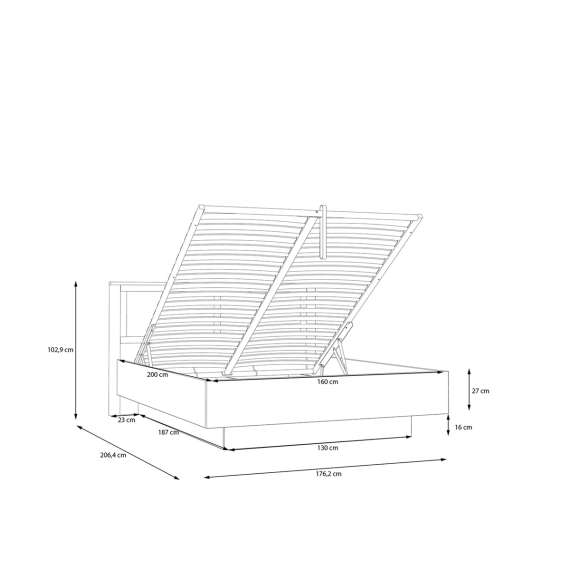 Seng Chisbury 160x200 - med oppbevaringsplass