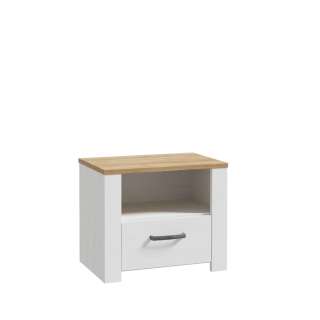 Nattbord Chisbury 62x52 cm - lerk sibu - eik riviera - 1 skuff