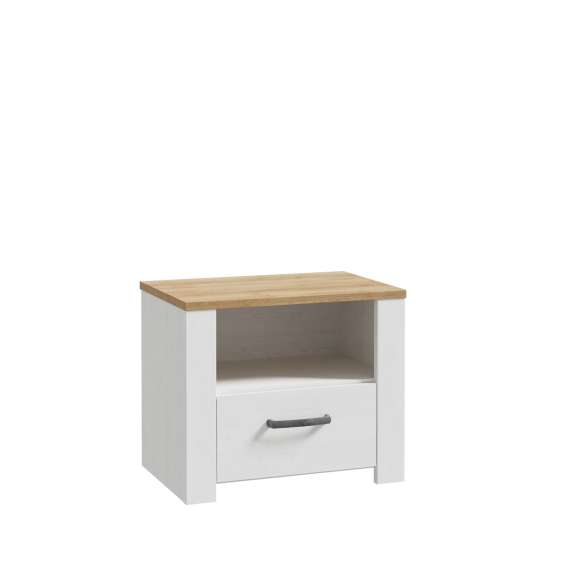 Nattbord Chisbury 62x52 cm - lerk sibu - eik riviera - 1 skuff