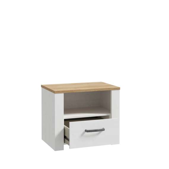 Nattbord Chisbury 62x52 cm - lerk sibu - eik riviera - 1 skuff