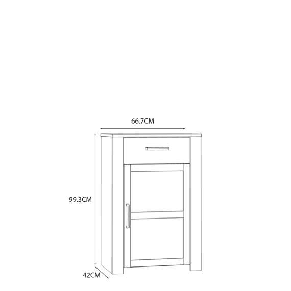 Skoskap Chisbury 67x99 cm - lerk sibu - eik riviera