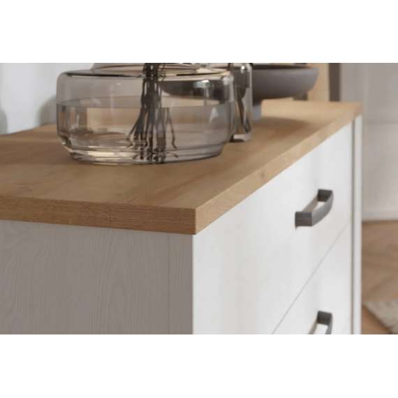 Skjenk Chisbury 102x87 cm - lerk sibu - eik riviera - skuffer