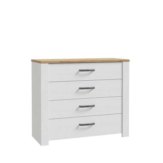 Skjenk Chisbury 102x87 cm - lerk sibu - eik riviera - 4 skuffer