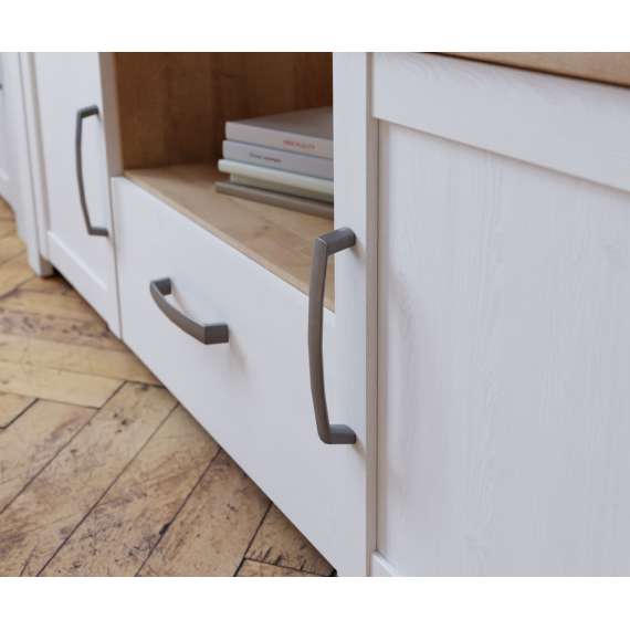 Tv-benk Chisbury 166x52 cm - lerk sibu - eik riviera - 2 dører - 1 skuff