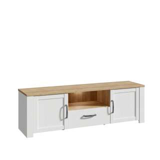 Tv-benk Chisbury 166x52 cm - lerk sibu - eik riviera - 2 dører - 1 skuff