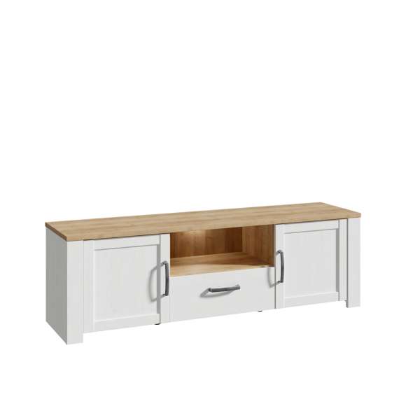 Tv-benk Chisbury 166x52 cm - lerk sibu - eik riviera - 2 dører - 1 skuff