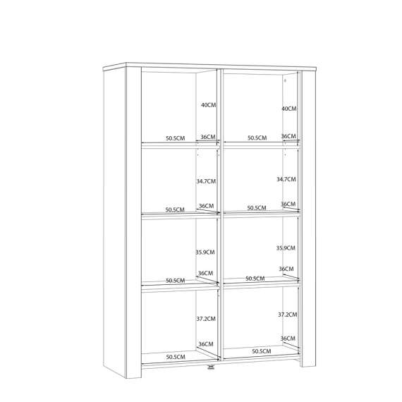 Vitrineskap Chisbury 106x161 cm - lerk sibu - eik riviera - 2 dører