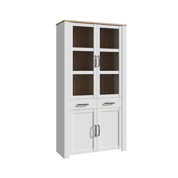 Vitrineskap Chisbury 106x205 cm - lerk sibu - eik riviera