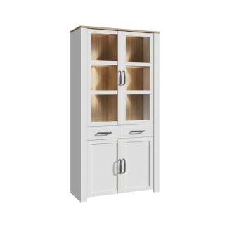 Vitrineskap Chisbury 106x205 cm - lerk sibu - eik riviera