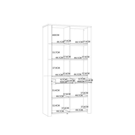 Vitrineskap Chisbury 106x205 cm - lerk sibu - eik riviera