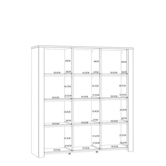 Vitrineskap Chisbury 151x161 cm - lerk sibu - eik riviera