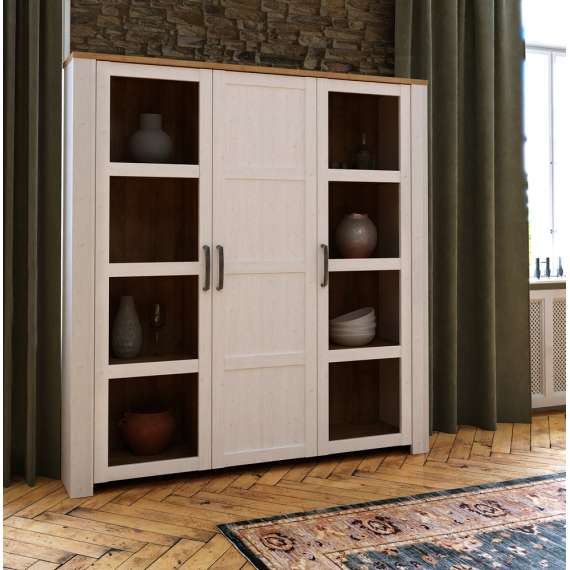 Vitrineskap Chisbury 151x161 cm - lerk sibu - eik riviera