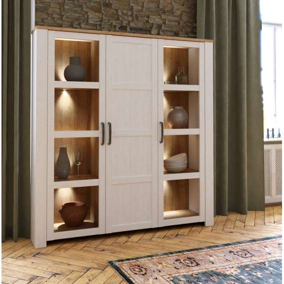 Vitrineskap Chisbury 151x161 cm - lerk sibu - eik riviera