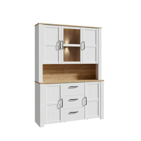 Vitrineskap Chisbury 146x205 cm - lerk sibu - eik riviera