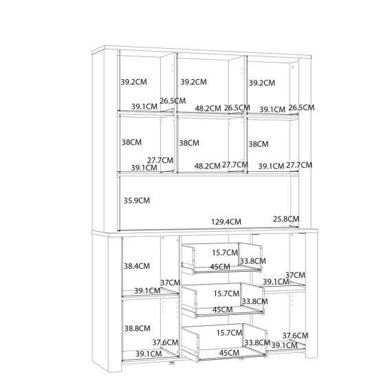 Vitrineskap Chisbury 146x205 cm - lerk sibu - eik riviera
