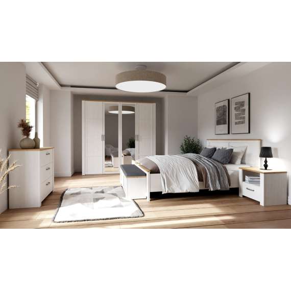 Garderobeskap Chisbury 214x216 cm - lerk sibu - eik riviera - 4 dører