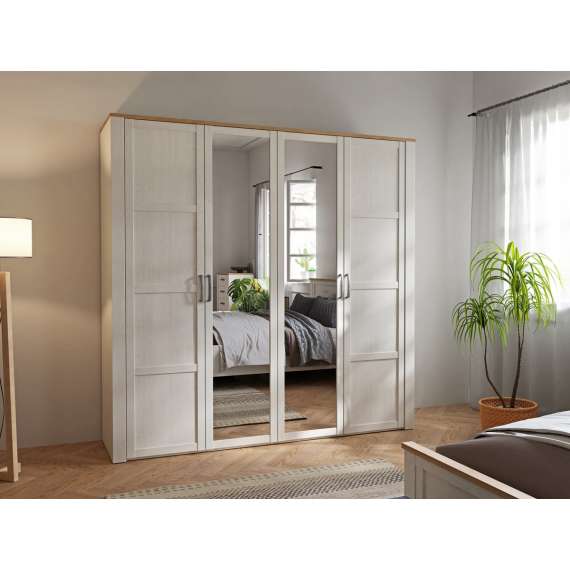 Garderobeskap Chisbury 214x216 cm - lerk sibu - eik riviera - 4 dører