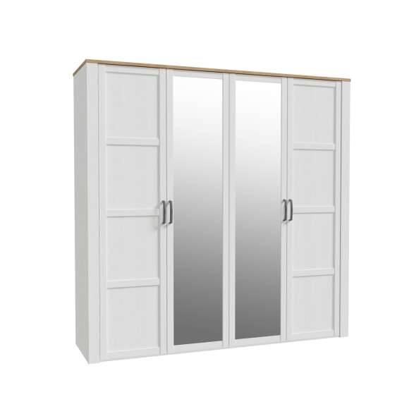 Garderobeskap Chisbury 214x216 cm - lerk sibu - eik riviera - 4 dører