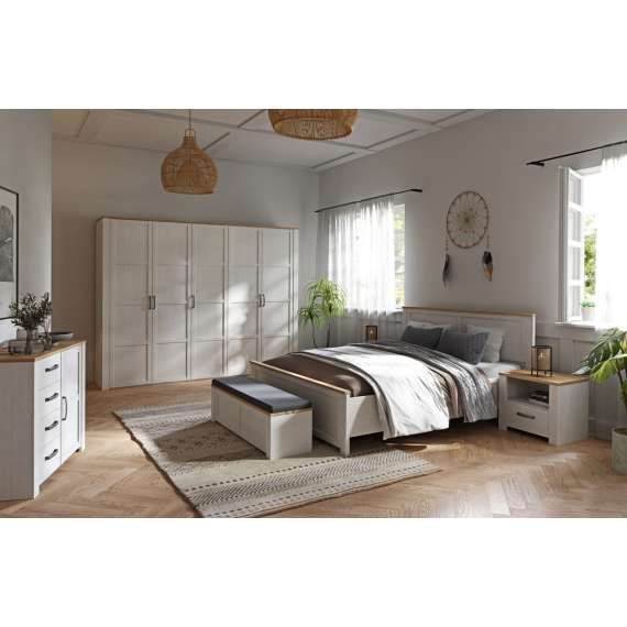 Garderobeskap Chisbury 266x216 cm - lerk sibu - eik riviera - 5 dører